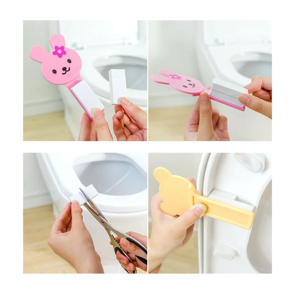 

4 шт., подъемник для унитаза, дизайн животных, простая установка, ручка для домашнего отеля, ванной комнаты, практичный инструмент для подъема гигиенического чехла сиденья