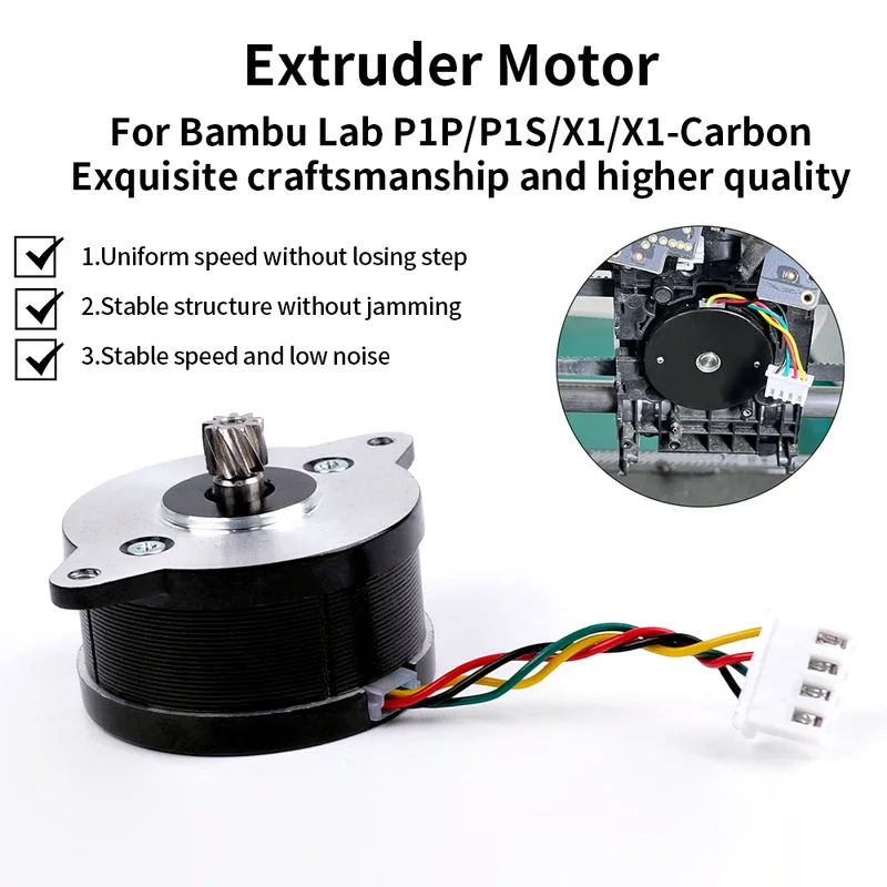 

For Bambu Lab X1/P1 Series Extruder Motor 36 Circular Stepper Motor 9 Tooth Helical Gear for Bambulab X1/X1C/P1P/P1S