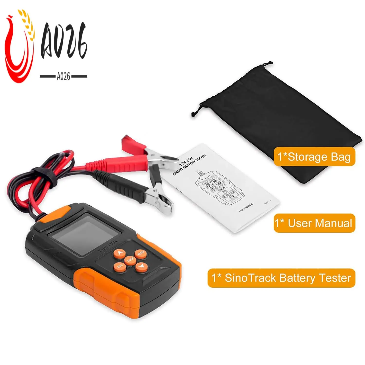 

A026-Car Battery Tester 12V 24V Automotive CCA Digital Auto Battery Analyzer Accurate Battery Diagnostic Tool