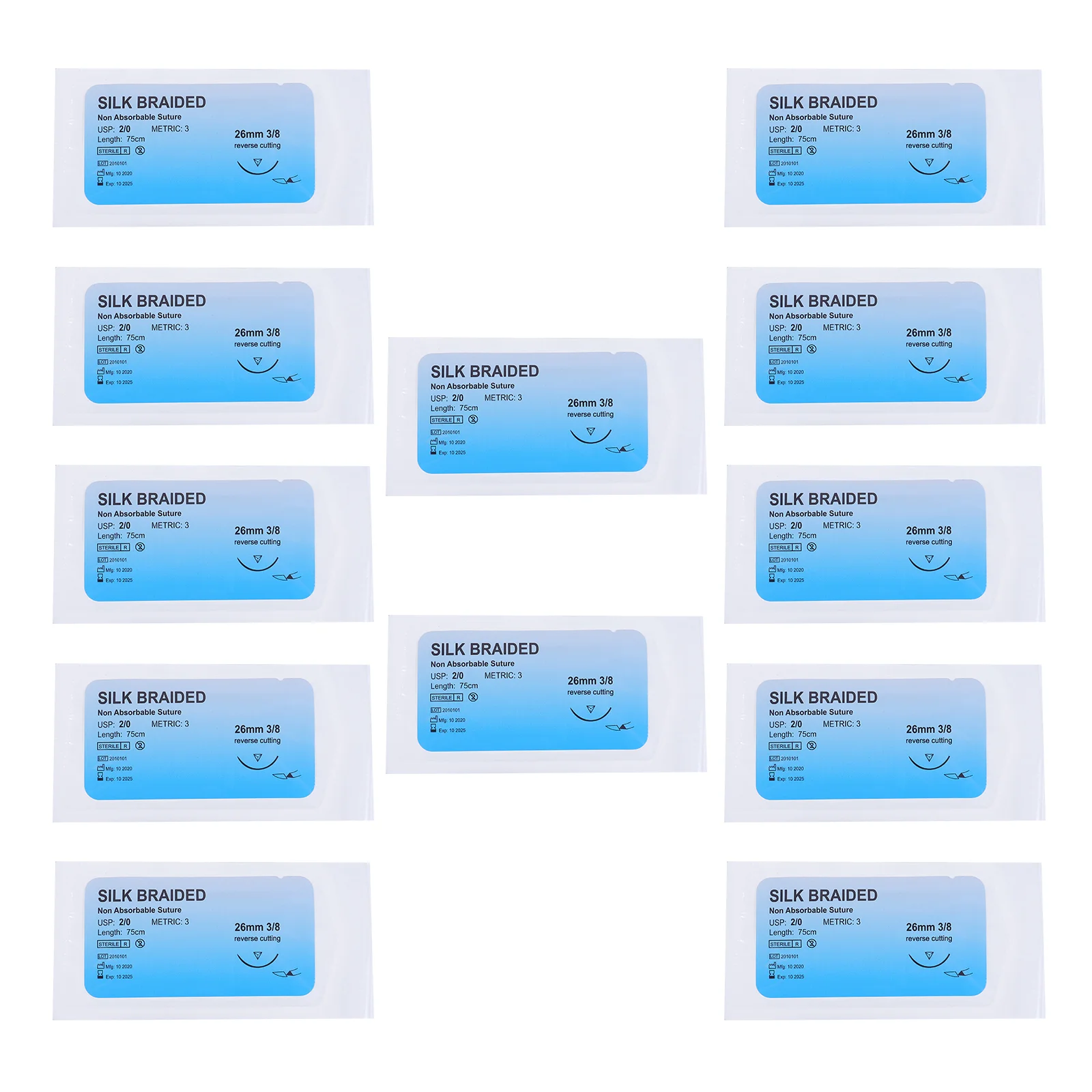 12 Pcs Suture Needle Thread Threads Practice Equipment Monofilament Kit Suite Device Suturing