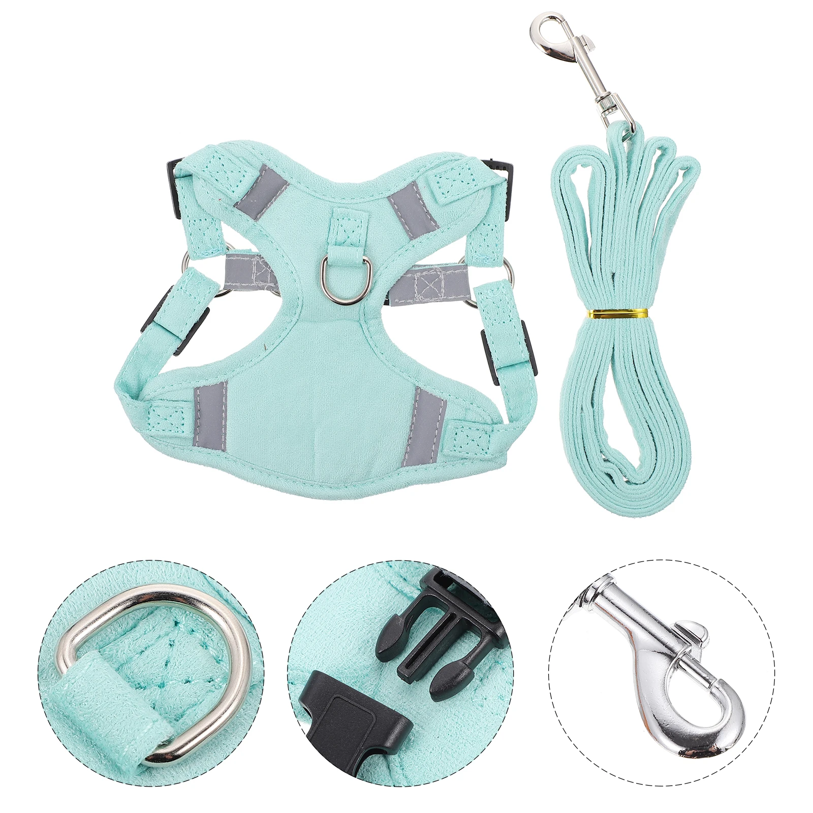 

Pet Traction Rope Cat Leash Outdoor Walking Harness for Pets Light Green Reflective Fabric