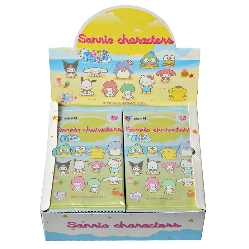 Gorący bubel oryginalne pudełko karty Sanrio popularne postacie z kreskówek Anime śliczne Kuromi Kitty Melody zbieranie hobby prezenty dla dzieci