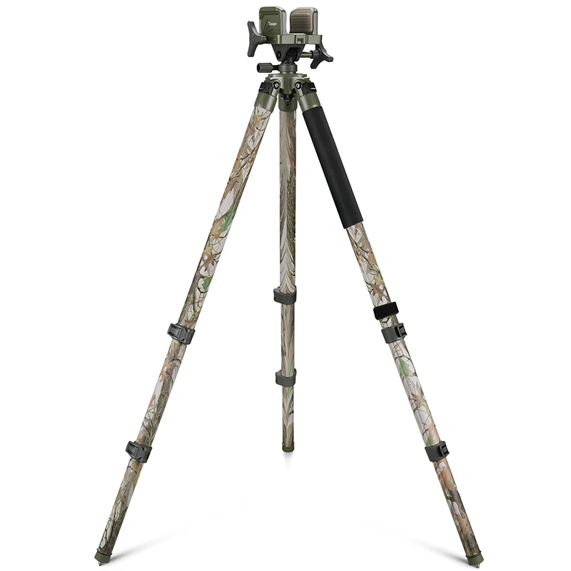 Clamping Tripod Rest Sticks Stand with Integrated 360° Clamp Head Bubble Level Frame Lightweight Adjustable Legs for Outdoors