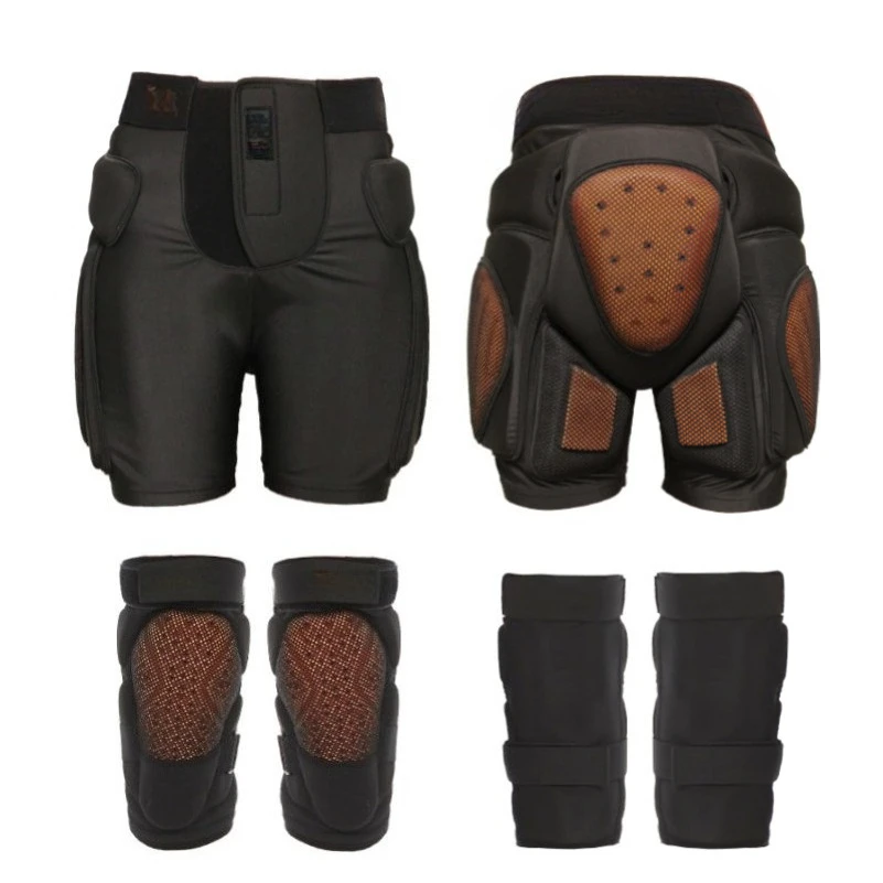 Ski Protective Gear Inner Wear Hip Pads Knee Pads Thickened Anti-drop Fart Pads Equipment Inner Protection Skating Full Set