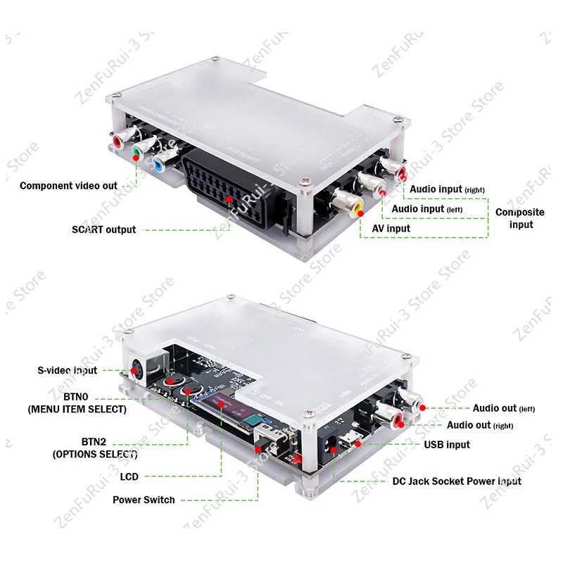 Add-on Board Linedouble And Smoothing Mode With Composite And S-video Input For PS1/N64 Retro Game Consoles