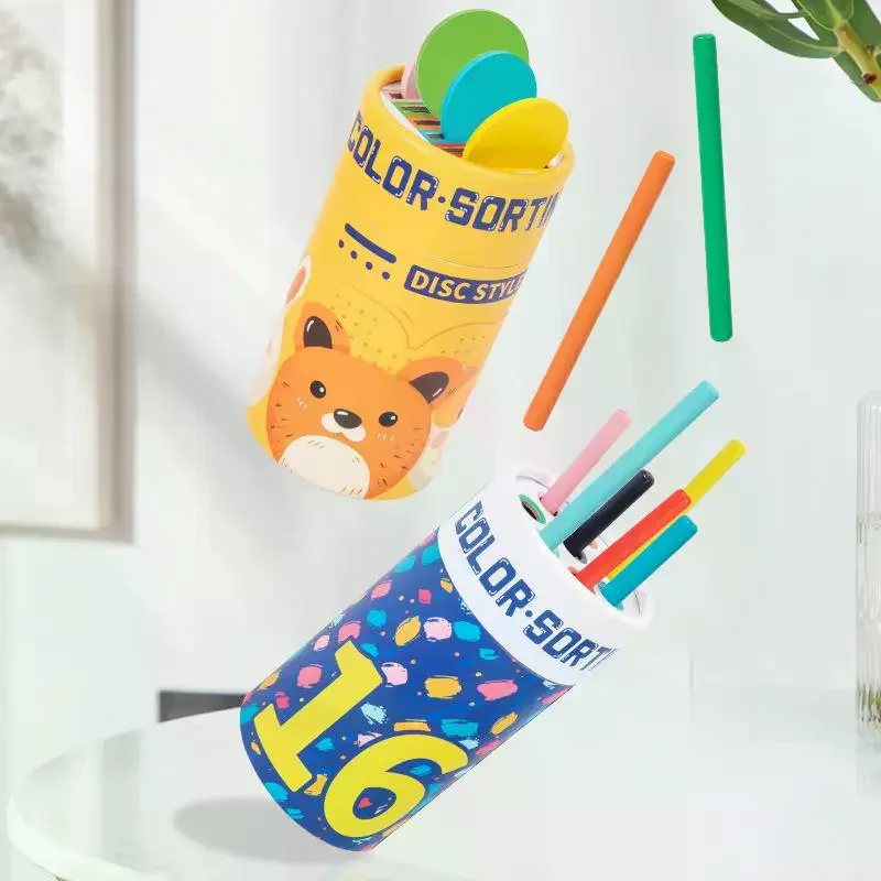 1 Set Color And Shape Matching Game Kids Wooden Sorting Bucket Toy Montessori Learning Gift For Toddlers