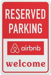 Reserved Parking Airbnb Welcome Sign 8X12Inch Metal Signs Aluminum Sign Indoor Or Outdoor Use For Fence Door Or Gate Room Busine