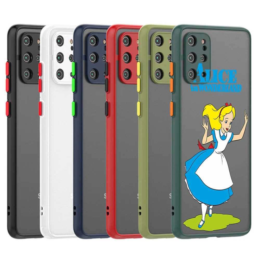 حافظة لهاتف سامسونج A25 A72 A73 A23 A24 A32 A33 A34 A35 A52 A53 A54 A55 A56 A36 أليس في بلاد العجائب غطاء أسود شفاف