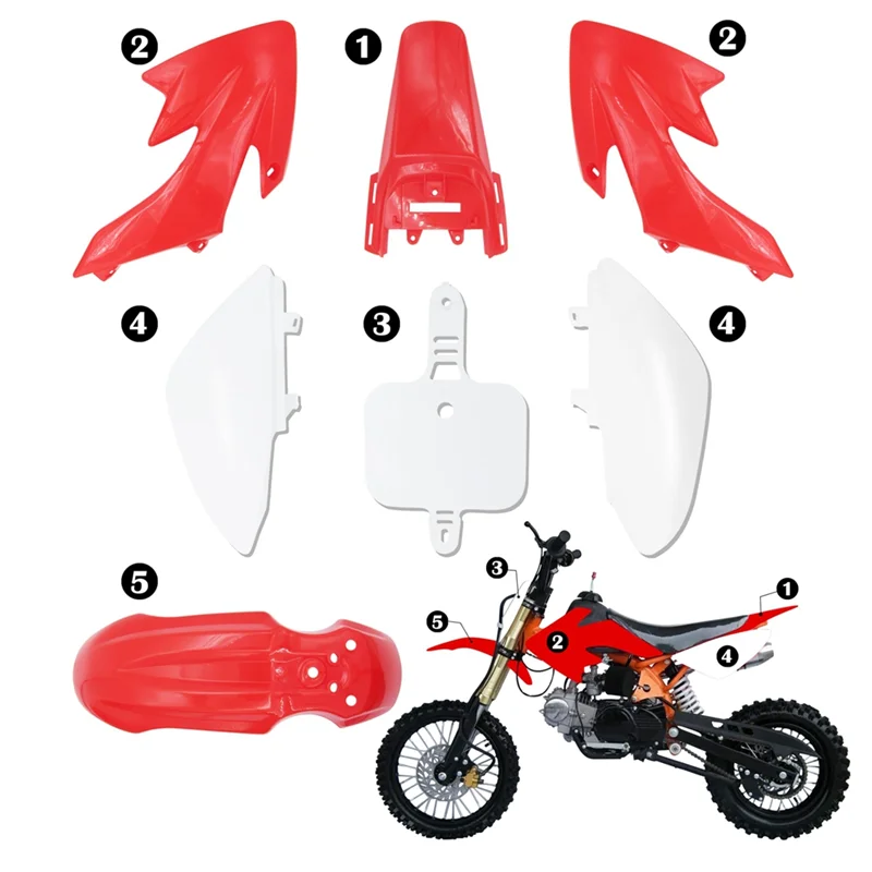 

Пластмассовый комплект BT-CRF50, детали для пит-байка, обтекатели, крылья для CRF 50 XR 50 SSR 110 107 125 MX650 MX500 Piranha Baja