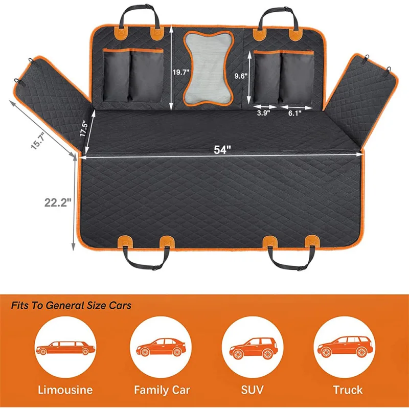 Dog Car Mat Waterproof Pet Dog Harness Travel Mat Hammock Suitable for Small and Medium Dogs Car Back Seat Safety Mat