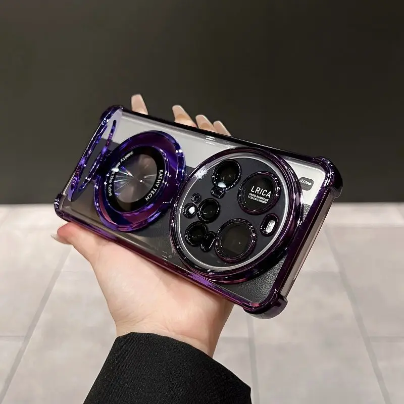 Para xiaomi 17 15 14 ultra caso transparente acrílico pele-amigável suporte capa para mi 17 ultra com lente embutida filme funda