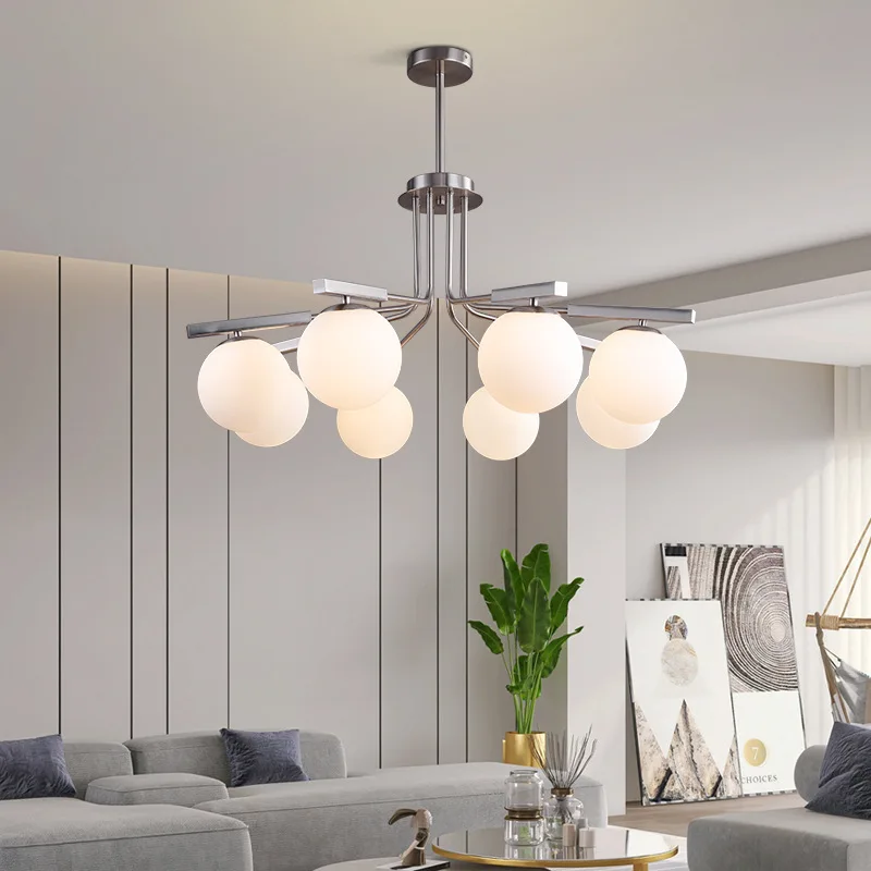 

Medieval Bauhaus White Frosted Glass Ball Dining Pendant Lamp LED G9 Lighting Bedroom Living Room Simple Decor Hanging Fixture