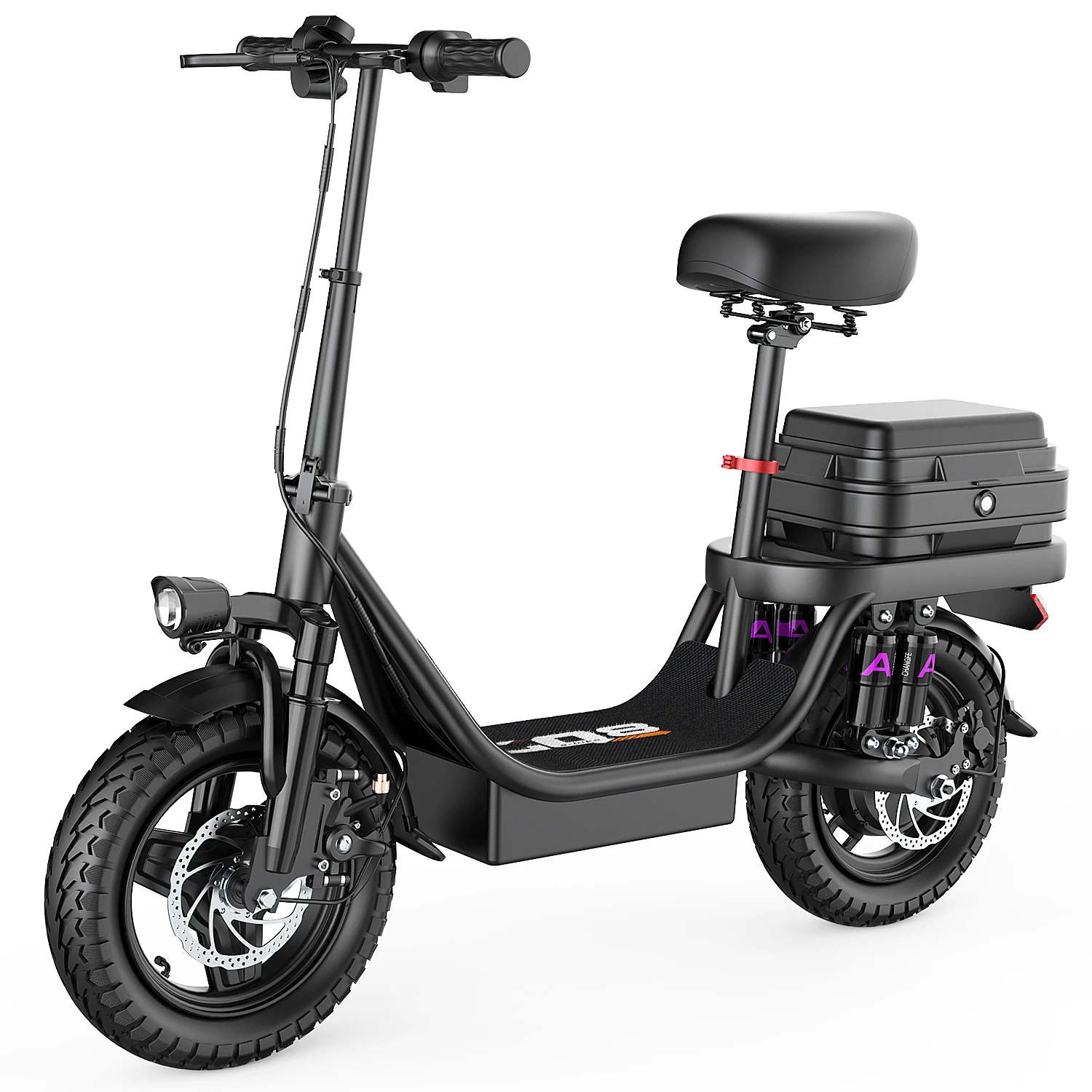 

500W City Electric Bike with Head & Rear Lights, 30 Miles Range & 20 MPH Max Speed, Advanced Braking, 14" Tires & Rear Basket