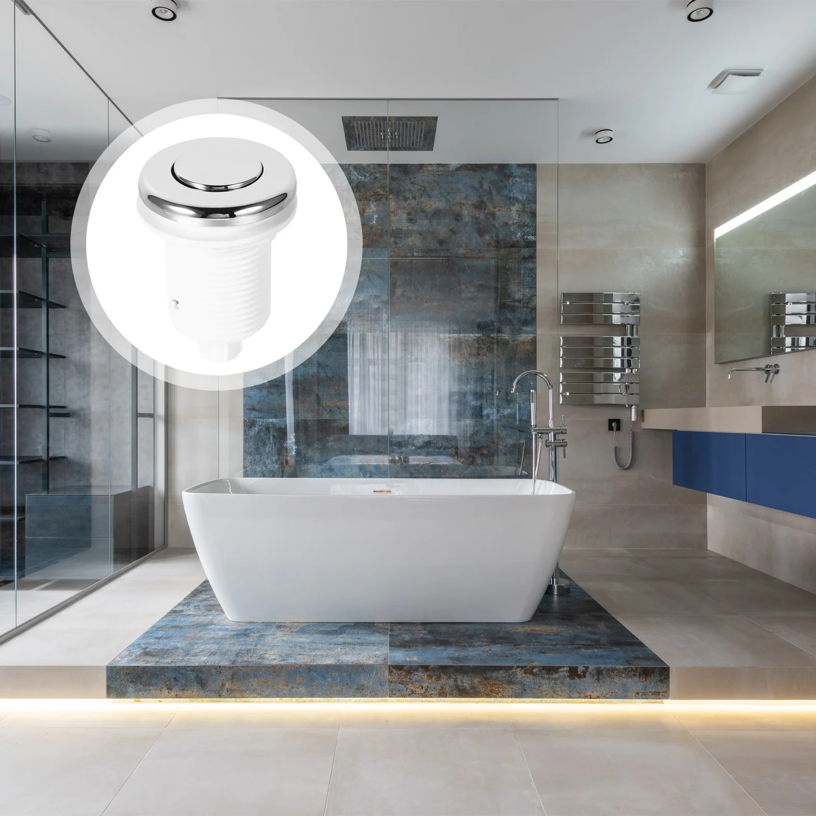 

1 pc Pressure Switch Stainless Steel 304 Silicone Seal Durable Push Button For Bathtub Spa Pneumatic Control Valve Bathroom