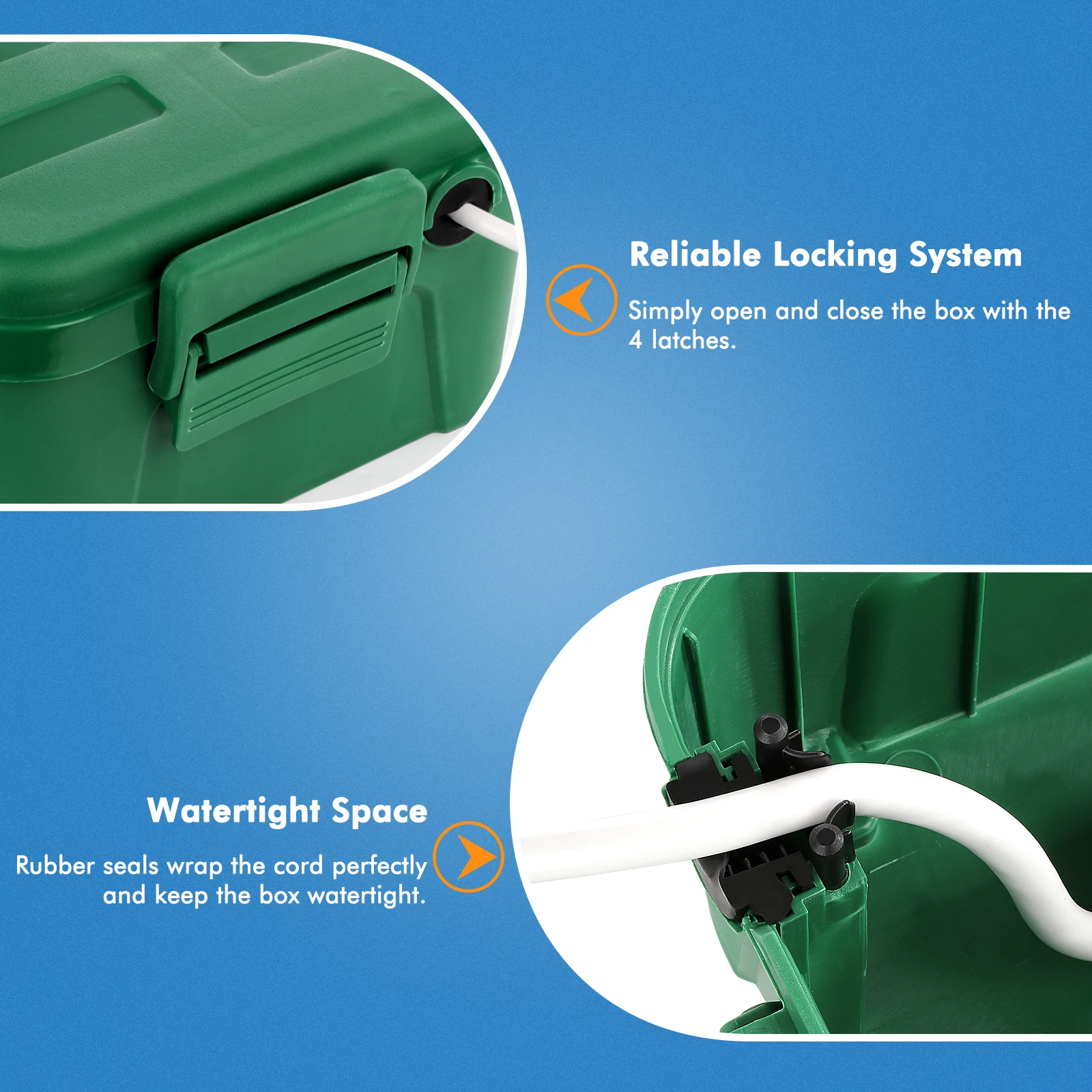 صندوق مقاوم للماء في الهواء الطلق وغطاء قابس خارجي، حماية سلك التمديد، توصيل كهربائي، قطاع الطاقة، ضوء العطلة