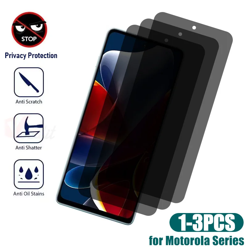 1-3pcs Anti-spy Privacy Tempered Glass For Motorola Edge 30 20 Lite X30 ThinkPhone Screen Protector Moto E40 E30 E32 E13 E20