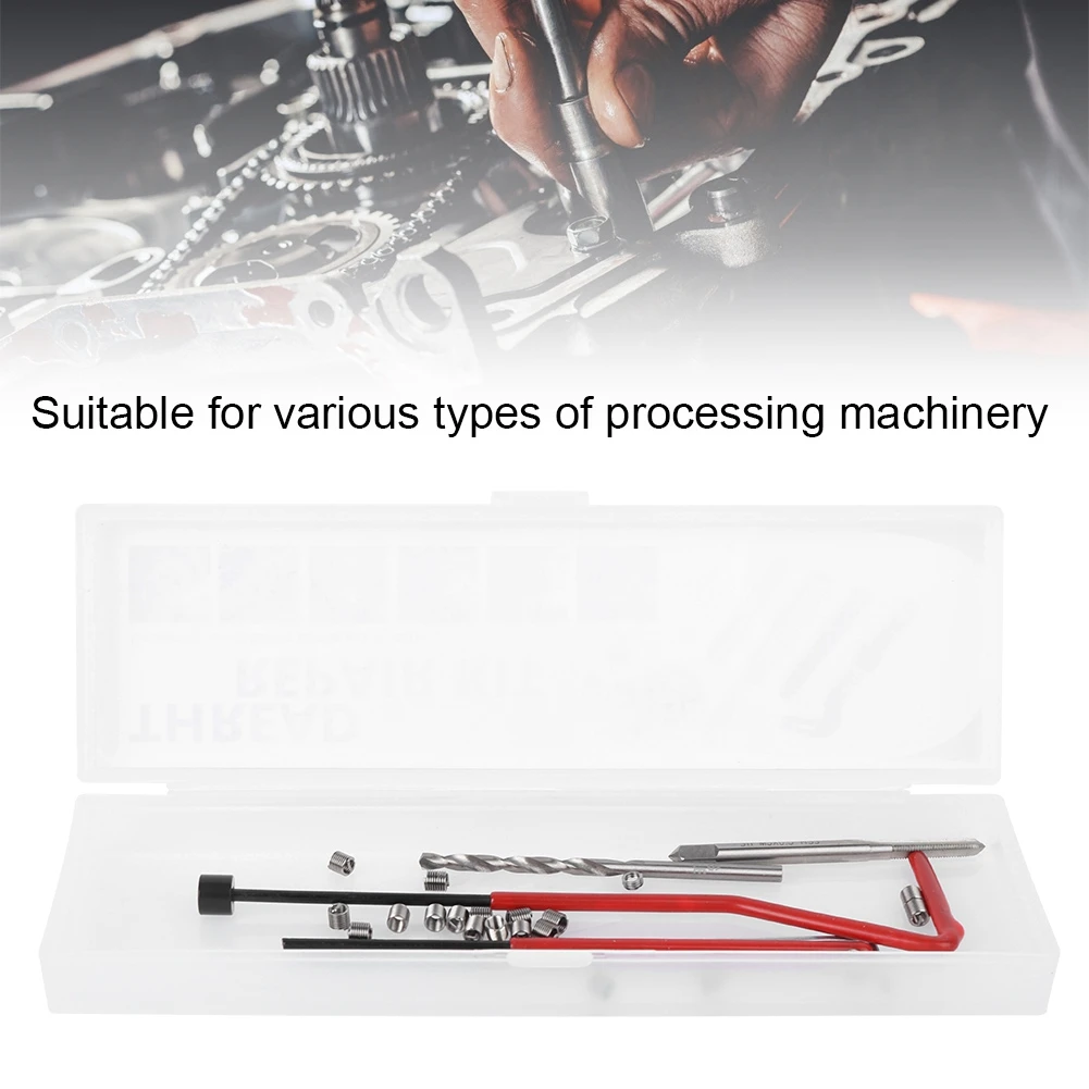 M3 Thread Repair Insert Kit with Transparent Plastic Box for Processing Machinery Thread Repair Insert Set Threading Tool