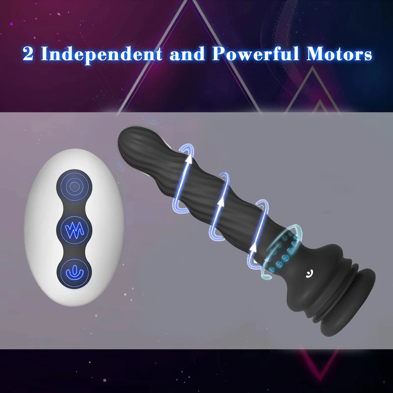 Wriggling Rotating Vibrating Prostate Massager Anal Butt Plug for Men Remote Control Anal Beads Dildo Vibrator with Suction Cup view 4