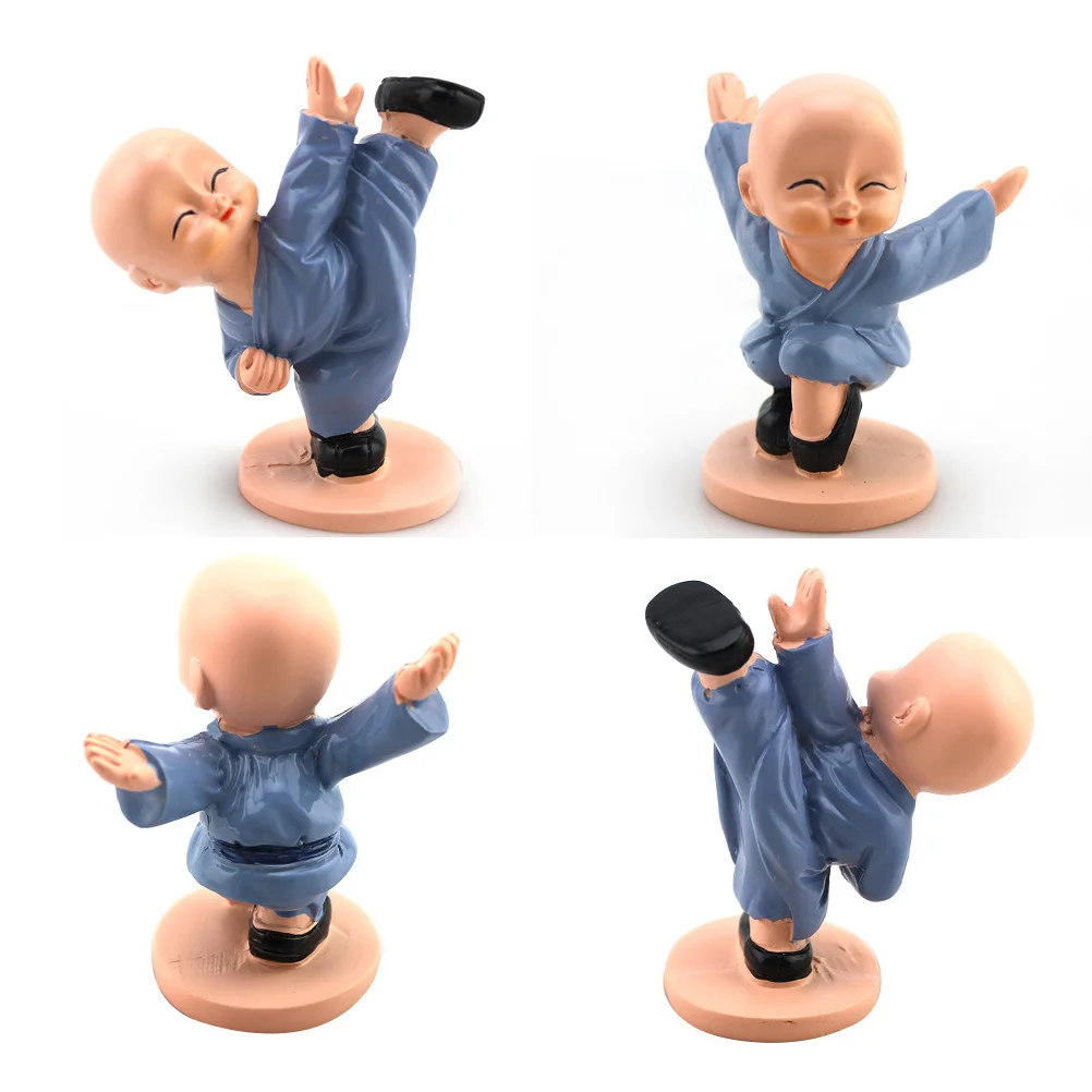 

4Pcs Resin Monk Cartoon Figurines Desktop Decoration Party Ornament Eco-Friendly Resin Monk Statue Desktop Decoration