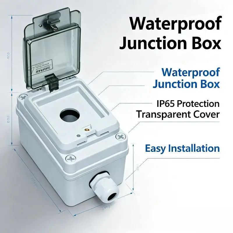 1pc Outdoor Single Hole Button Box Waterproof Space Saving Control Switch Box IP65 Waterproof Engineering