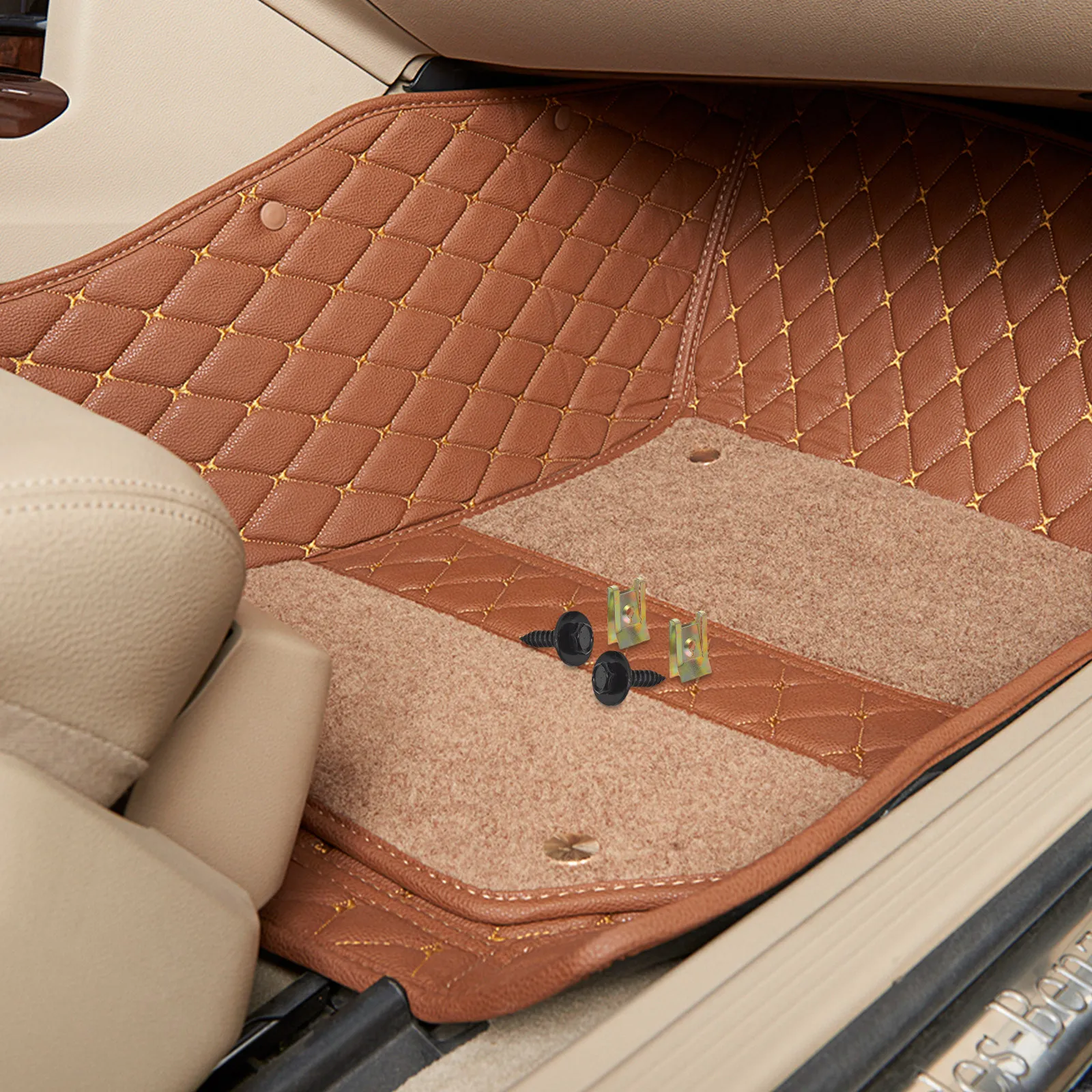 

1Set Vehicle Body Screws U Clip and Screw Assortment Metal Car U Clips for Body Panel Bumper Splash Shield Car Fastener Clips