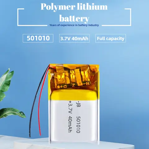 3.7V 40mAh 501010 Polymer Lithium Battery Lipo Rechargeable Batteries for Bluetooth Headset LED Lights Beauty Instruments Audio