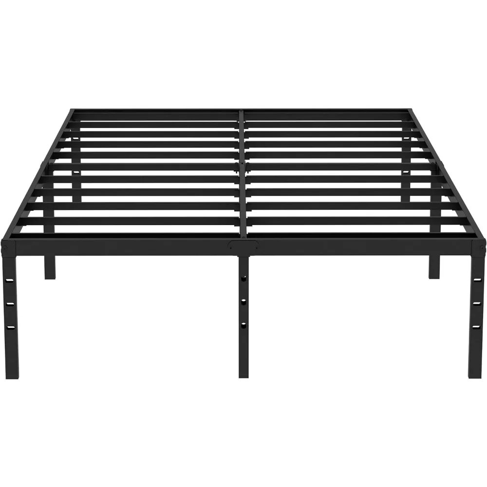 

Queen Bed Frame Metal Platform 18 Inch High Bed Frame Queen Size Heavy Duty Metal Slat Support, Underbed Storage Bed Frames