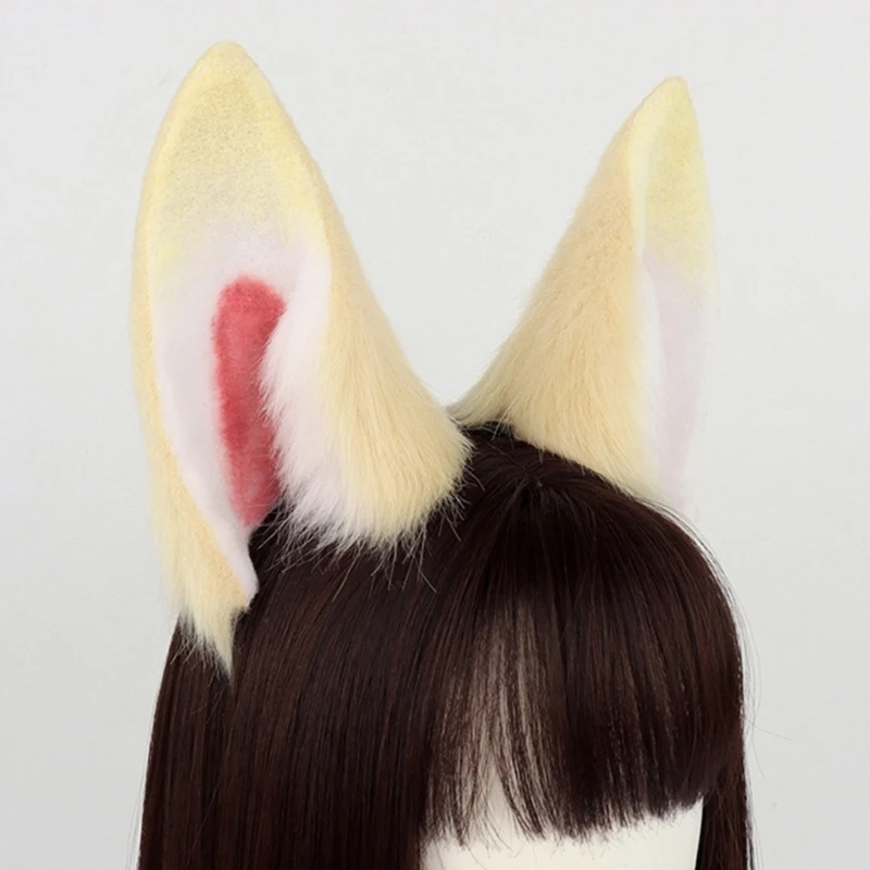 Wolf Foxes Animal Ear Hairband para crianças, cauda de pelúcia para menina, acessórios de cosplay, Natal, Halloween