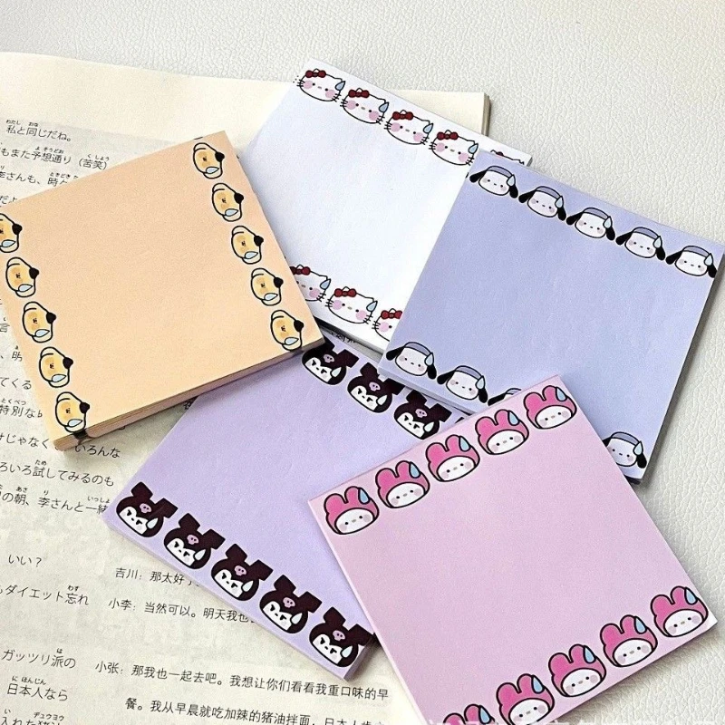 Kawaii Sanrio Cute Pochacco HelloKitty Sticky Note PompomPurin Notepad Kuromi Tearable Notepad MyMelody Notebook School Supplies