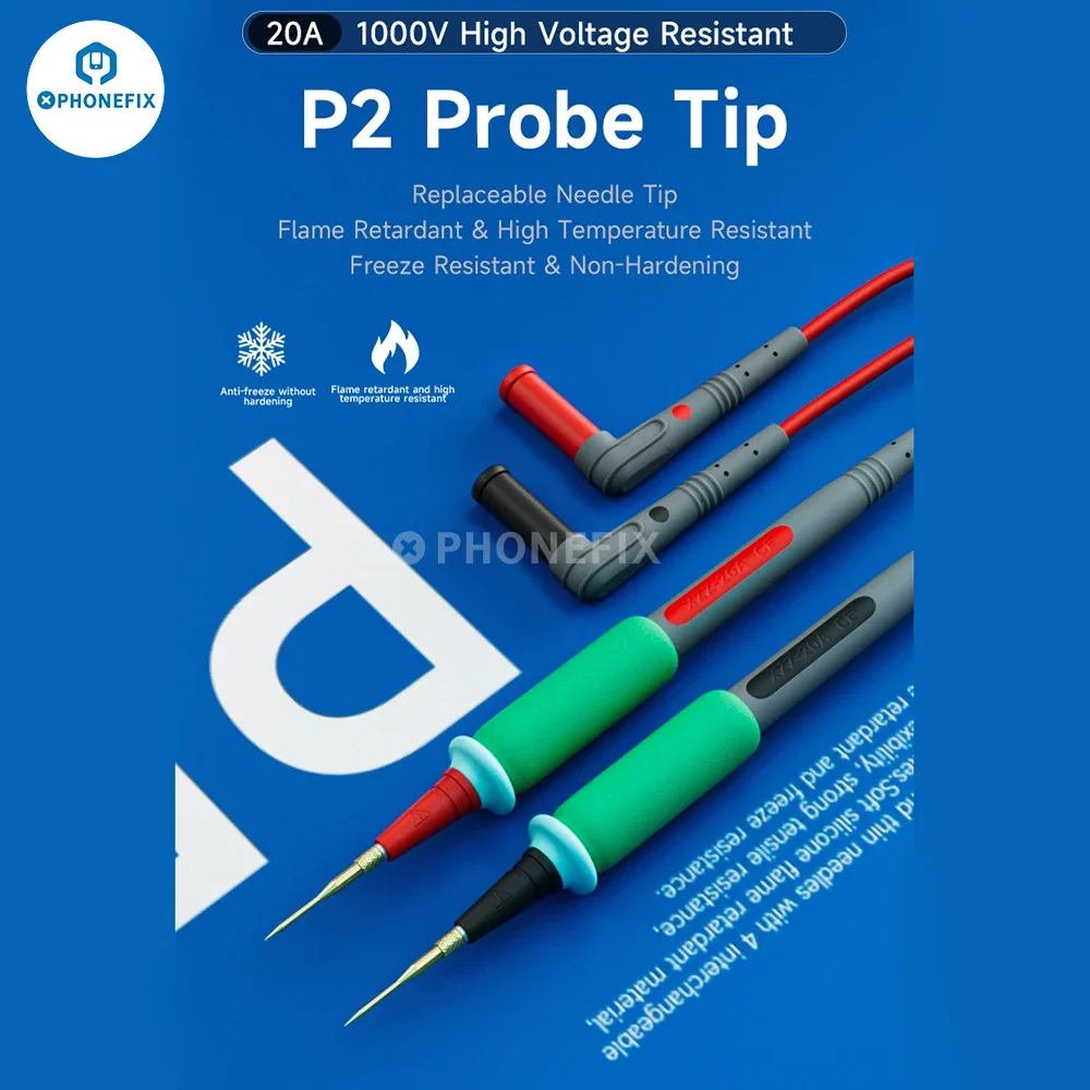 

XZZ P2 1000V 25A Silicone Test Lead High-precision Measurement Multimeter Probe Test Pin Wire Pen for Electrics Component Repair