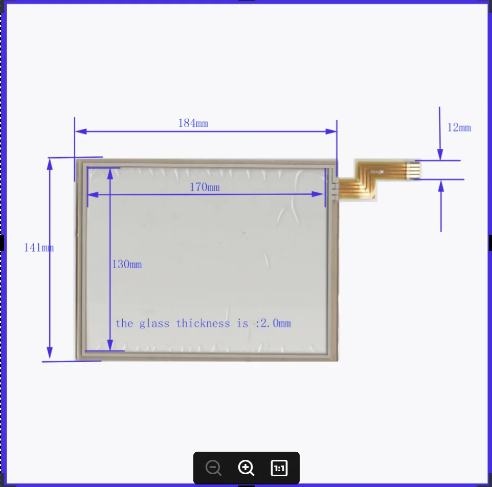 

184*141mm wholesale touchscreen 184*141 glass sensor 8inch 4PIN