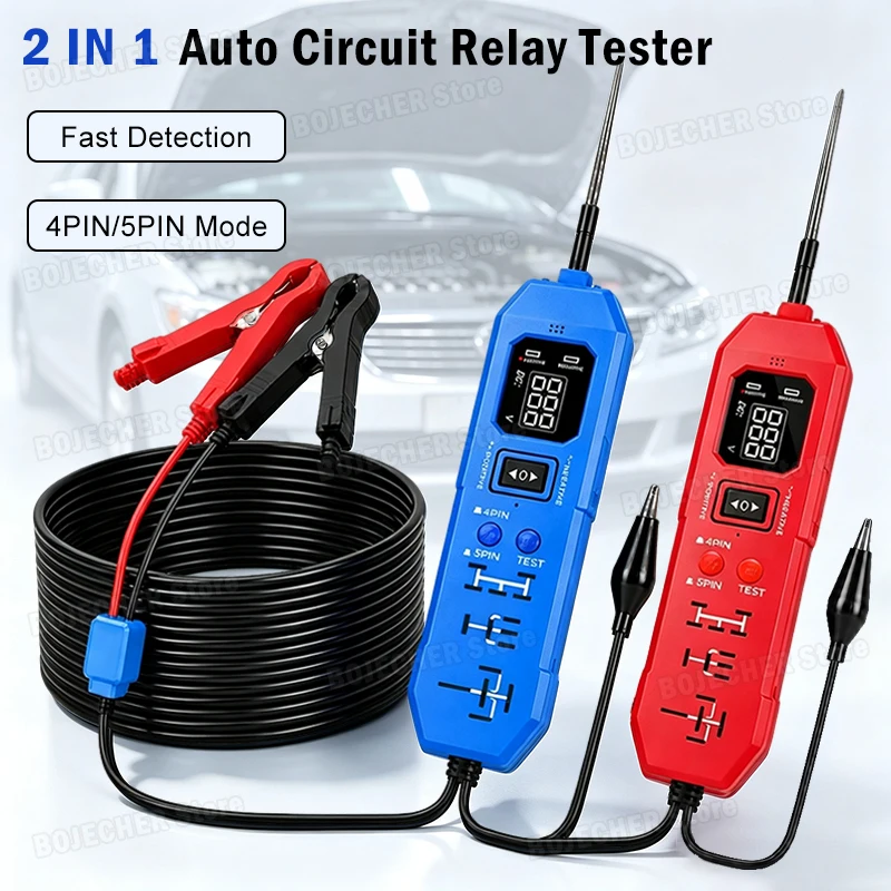 Newly Upgraded DW833 2 IN 1 Automotive Circuit Relay Tester Universal 12V / 24V Auto Electronic Relay Diagnostic Tool With LED