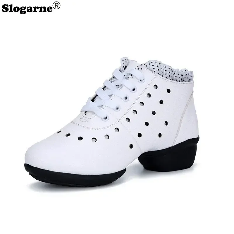 

Women Latin Shoes 4CM Heels Outdoor Girls' Modern Jazz Ballroom Latin Dance Shoes Yoga Trainning Hollowed Soft PU Leather Shoes