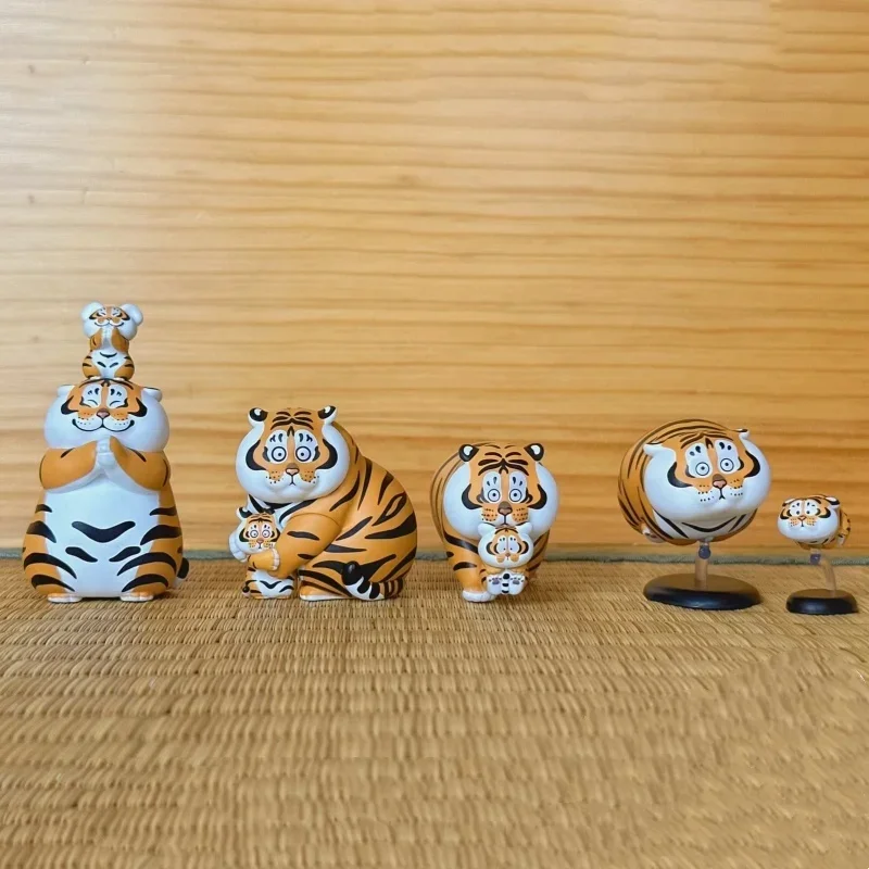 Original Blind Box Eu Não Sou Gordo Tigre Panghu com Bebê Série 2 Anime Figura Boneca Brinquedos, Trendy Play Modelo Kawaii, Presente de Aniversário