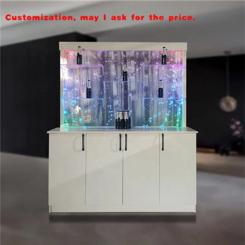 

на заказ. Современный дизайн бара, домашний декор, светодиодная акриловая пузырьковая стена с полками шкафа, дисплей, пузырьковая стойка