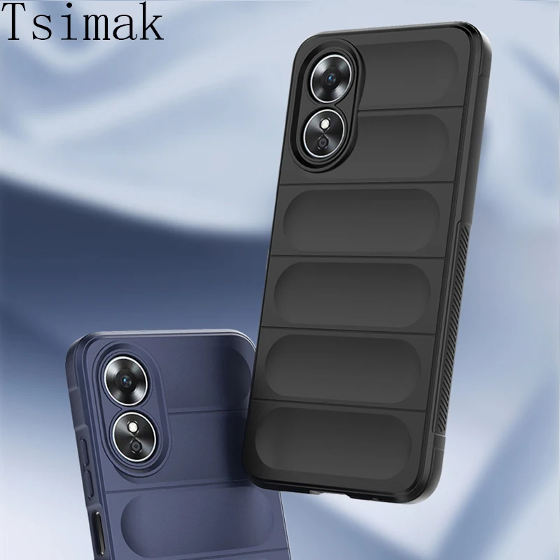 Shockproof Case For OPPO A17 A57 A57S A77 A18 A38 A58 A78 4G Silicone Back Coque for Realme C51 C53 C55 C65 C67 Note 50 Cover