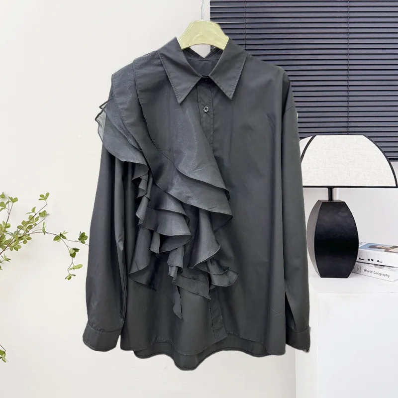 

Korean casual loose fit shirt for spring and autumn new style, fashionable and high-end, Korean Dongdaemun women's top