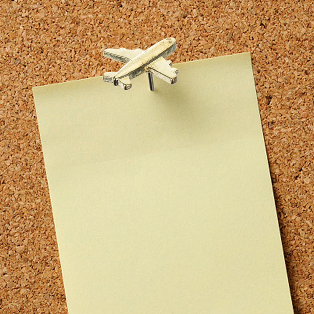 24Pcs Fun Design Metal Airplane Push Pins Decorative Tacks for Wall Hanging Photo Display School Office Organization