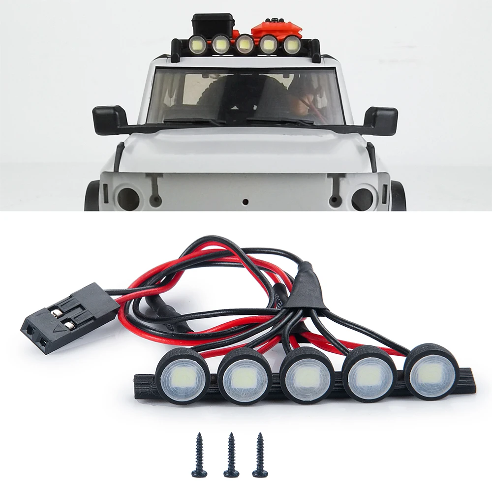 YEAHRUN RC na dach samochodowy lampa listwa świetlna LED dla Axial SCX24 AXI00006 Ford Bronco 4WD 1/24 gąsienica RC części do ulepszenia samochodów