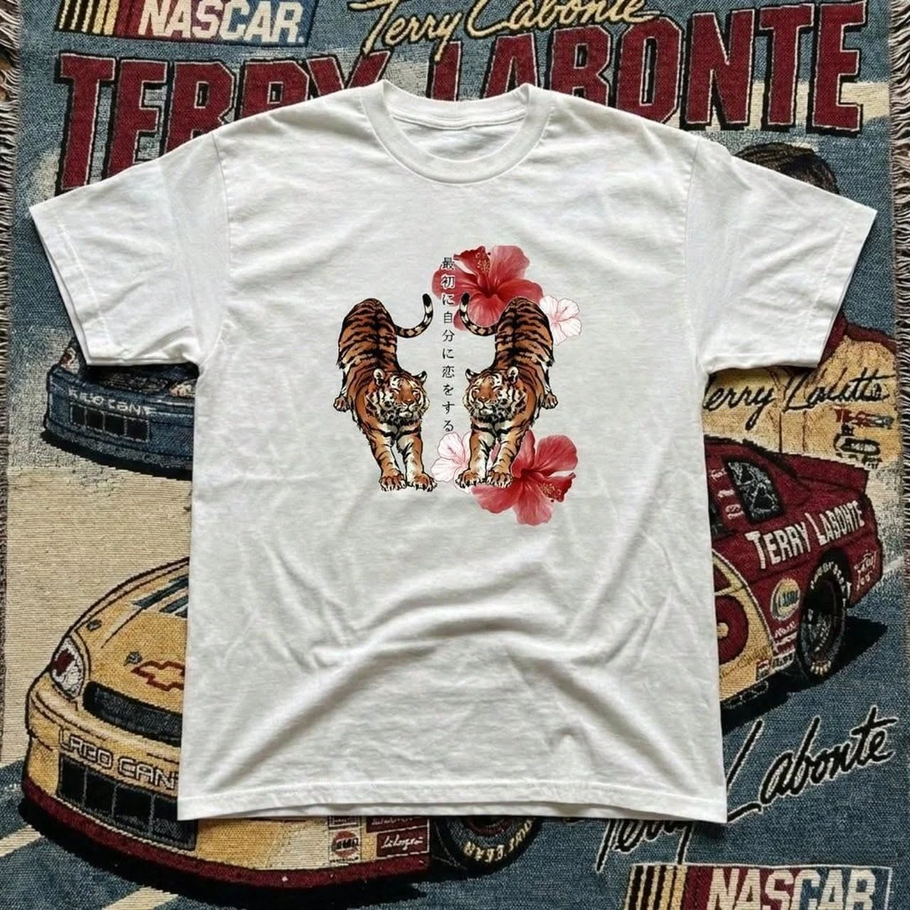 Men's Summer Retro Japanese Aesthetic Tigers  T-Shirt Unisex Cotton and Breathable Tee Men's Round Neck Oversized Short Sleeve