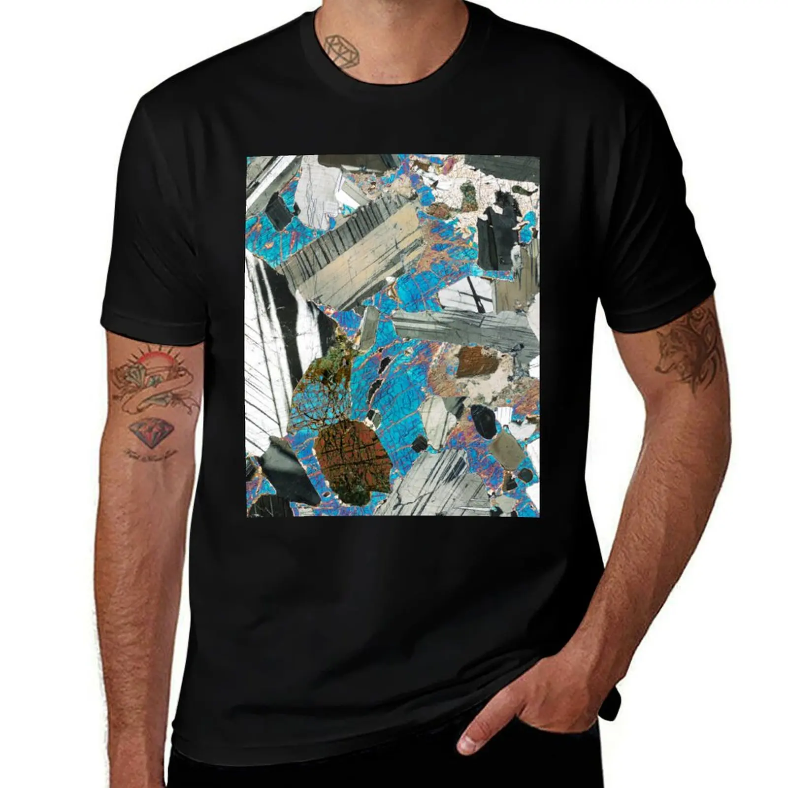 Gabbro from Huntly, Scotland rock thin section microscope photo - Scottish geology gift T-Shirt