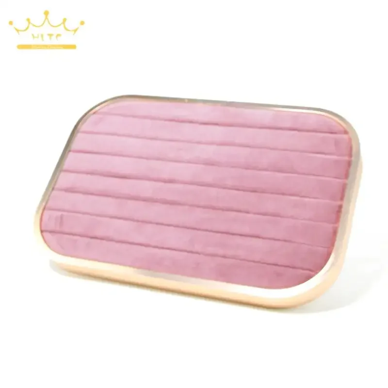 Pink Velvet Jewelry Organizer Tray Exhibition Necklace Pendant Ring Display Tray Bracelet Earring Storage Holder 30*20Cm