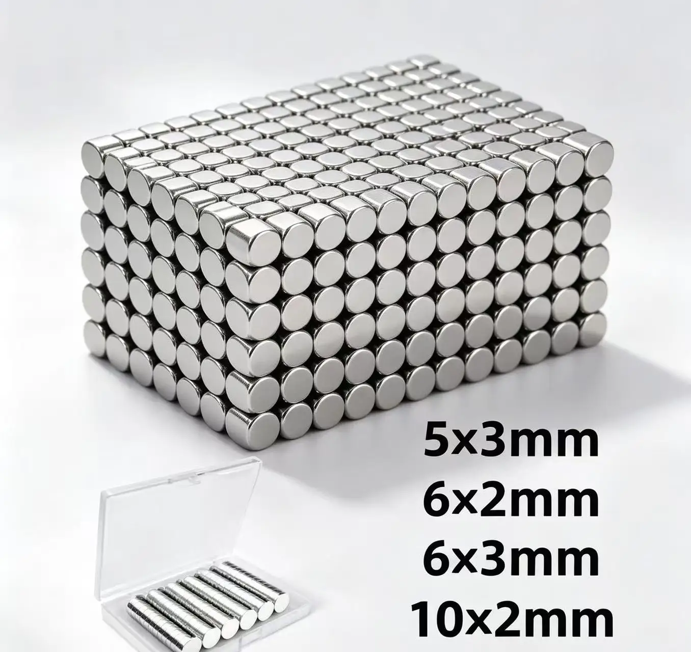 5×3mm/6×2mm/6×3mm/10×2mm 3D Printing Tools Kit For Bambu Lab Mini Magnets Set N35 NdfeB Permanent Strong Circular Magnets For 3D