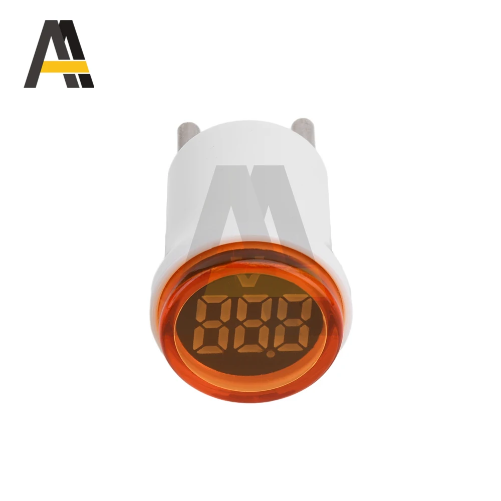 AC 50-500V Mini Voltage Meter Indicator Light Volt Tester LED Digital Voltmeter 30mm Test Gauge Amp Detector indicator EU Plug