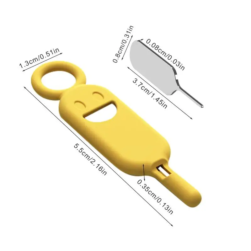 Anti-Lost Card Pin 2-in-1 Anti-Lost Card Eject Pin Needle mit Aufbewahrungskoffer Card Eject Tool mit Silikon-Schutzhülle