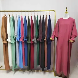 Satin Abaya Dubai Turkey Kaftan Women Muslim Maxi Dress Modest Abayas Islamic Clothing Arabic Robe African Dresses Gown Jalabiya