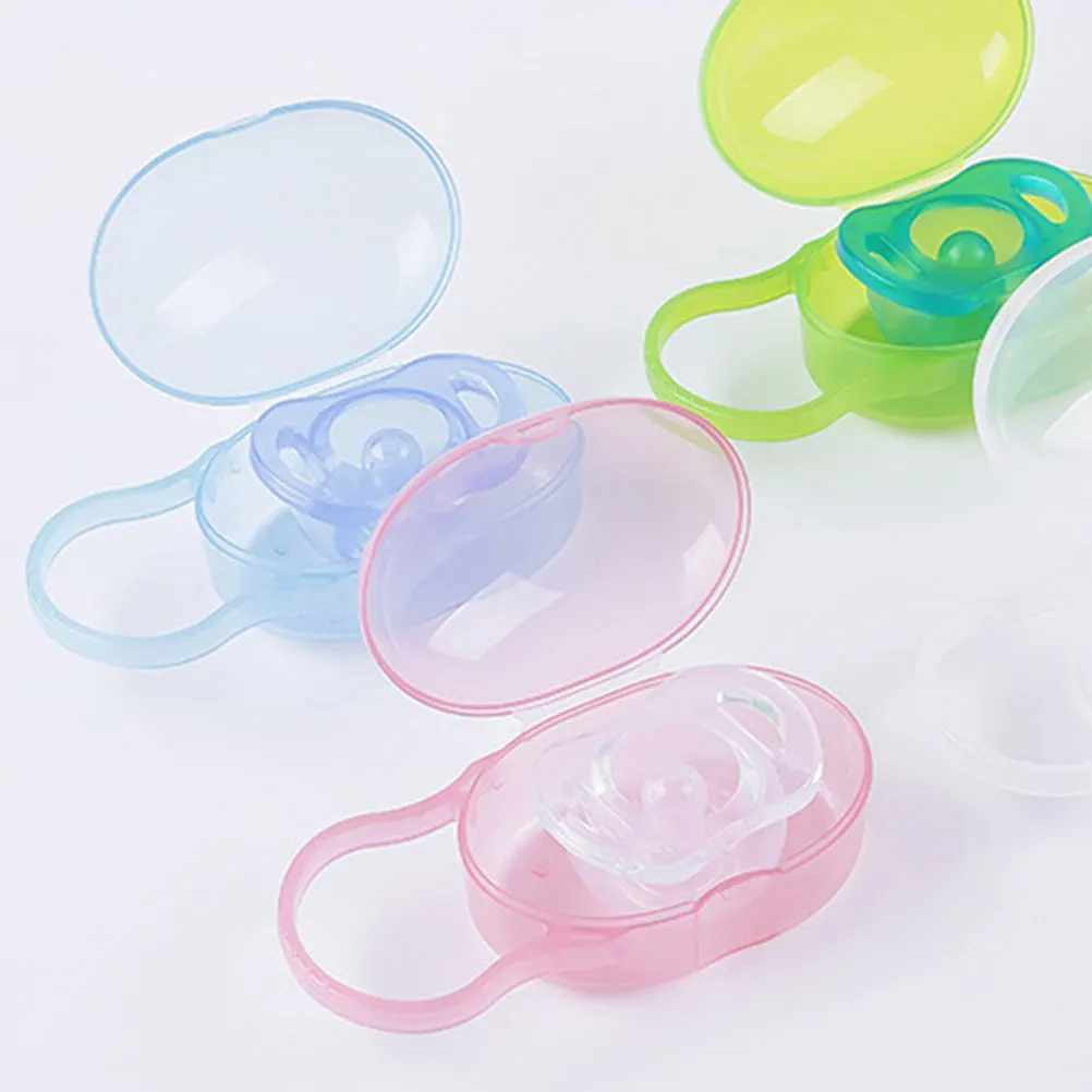 

4 шт., чехол для хранения соски, безопасный для ребенка, портативный держатель для путешествий, использования на открытом воздухе, подходит для всех основных пустышек, зажимов и поводков из полипропилена