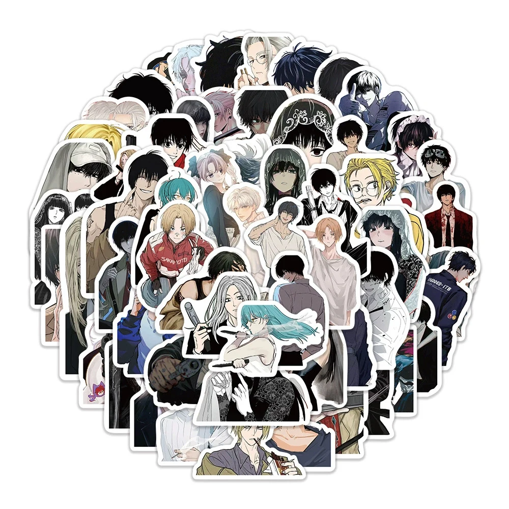 10/30/60 قطعة Yoichi Nagumo Sakamoto Days ملصقات Shishiba Osaragi أنيمي ملصق الكمبيوتر المحمول سكيت حقيبة الهاتف الشارات باردة