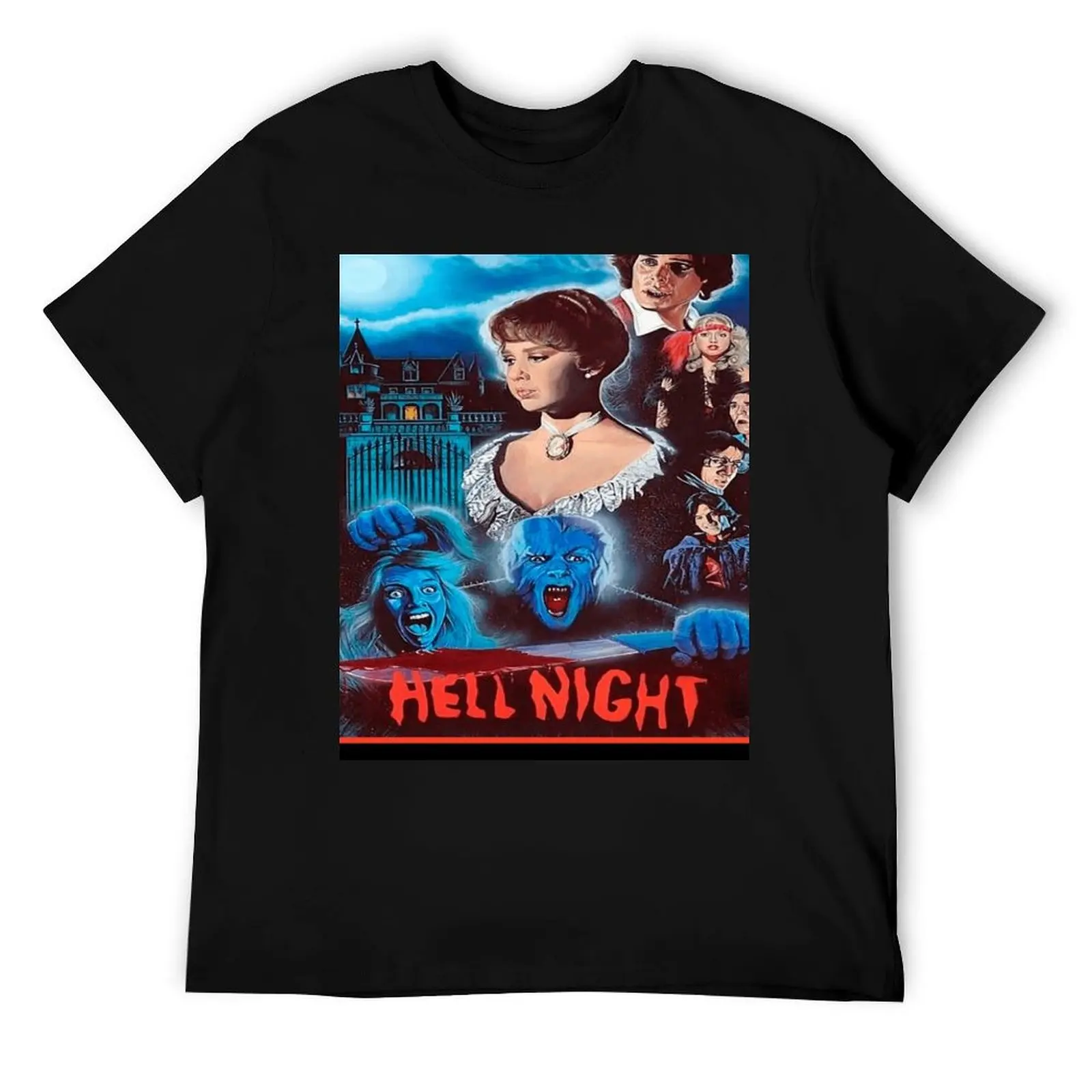 

Футболка hell night, мужская футболка из 100% хлопка, мужские винтажные футболки с графическим рисунком, мужская футболка из 100-процентного хлопка