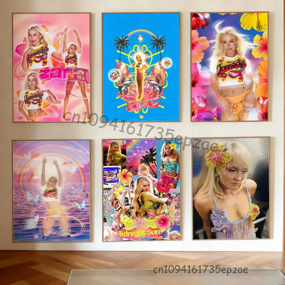 

Z-Zara L-Larsson Midnight Sun Poster HD Art Sticky Wall Waterproof Home Living Room Bedroom Bar Aesthetic Decoration